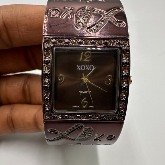 XOXO Watch Women Chocolate Brown 26MM Square Dial Wide Band New Battery - Picture 1 of 10